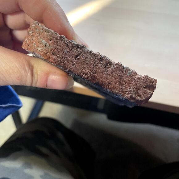 Evergreen by moonlight ART  original 6 x 3.5 inch 3/4" clay rock flat - Picture 7 of 8